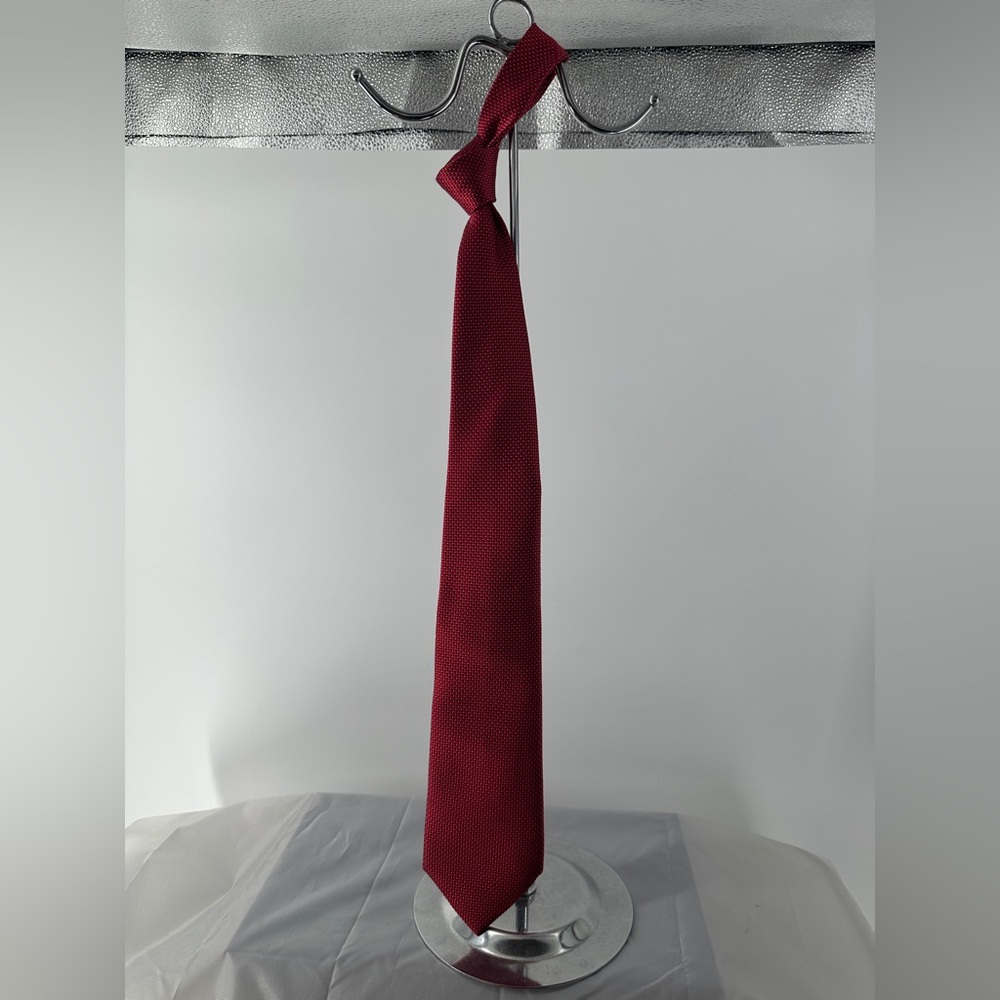 Zegna red silk tie